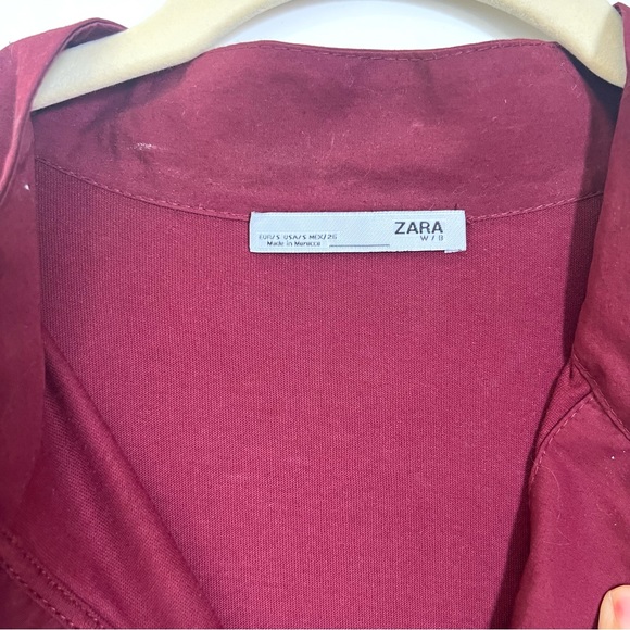 ZARA BALLOON SLEEVES MAROON TOP SIZE SMALL ( PRE LOVED) - Picture 5 of 11